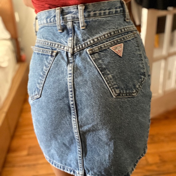 Vintage Guess Denim Jean Hi-Waisted Skirt 26W - Picture 13 of 15